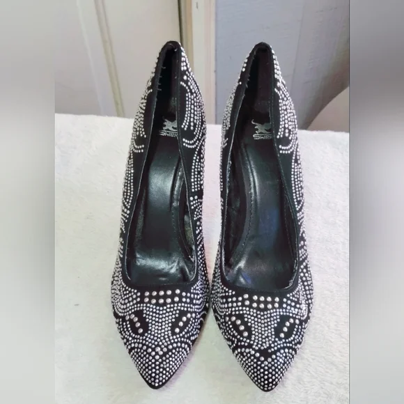 Shiekh Elegant Black Heels Covered In Rhinestone - Picture 4 of 17
